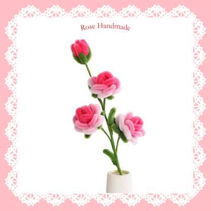 [不需要用熱溶膠製作] 扭扭棒|DIY材料包|一枝漸變玫瑰花(花瓶款)