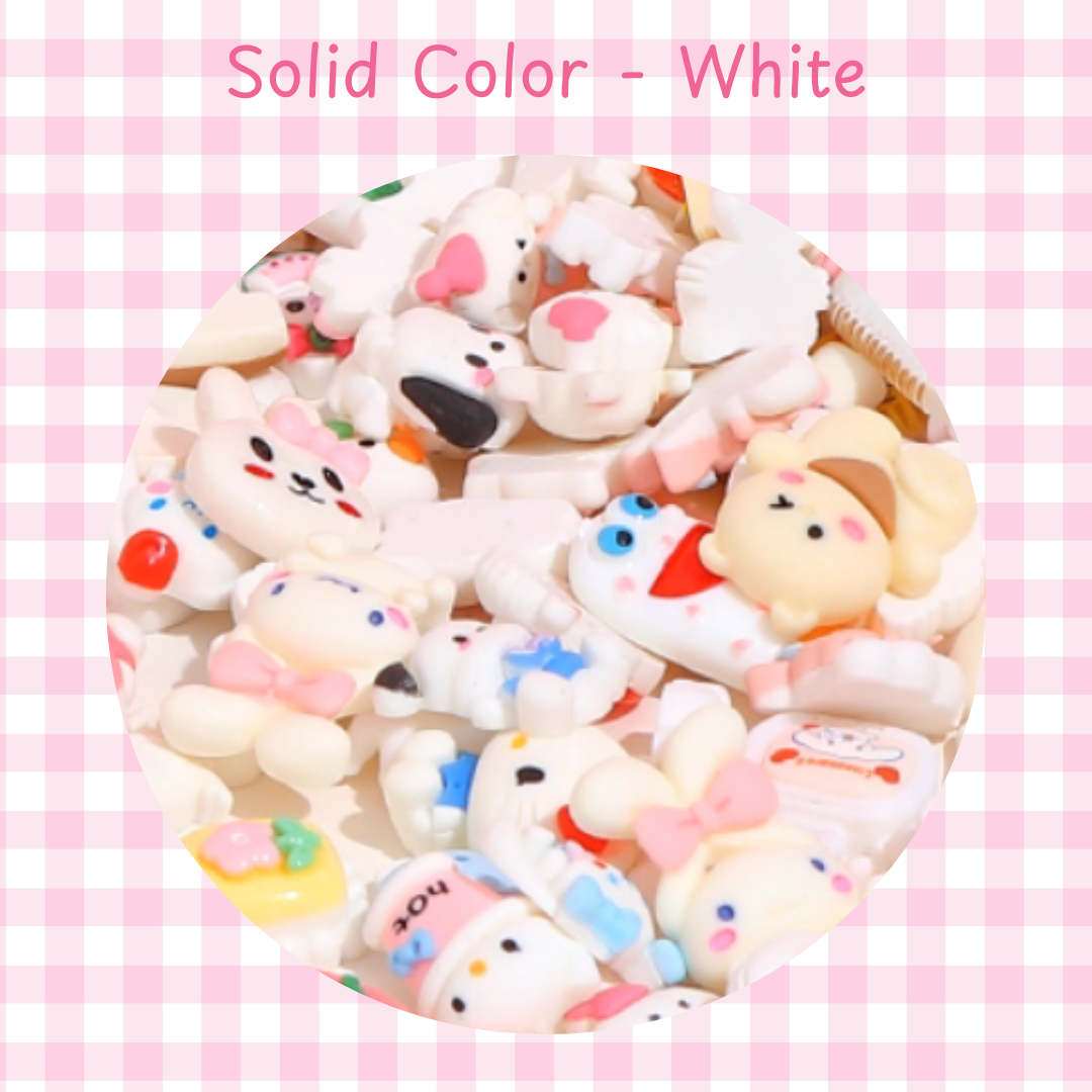 Ready-made cream glue resin doll small doll grain DIY accessories (multi-color series) (pink, yellow, white, purple and blue)