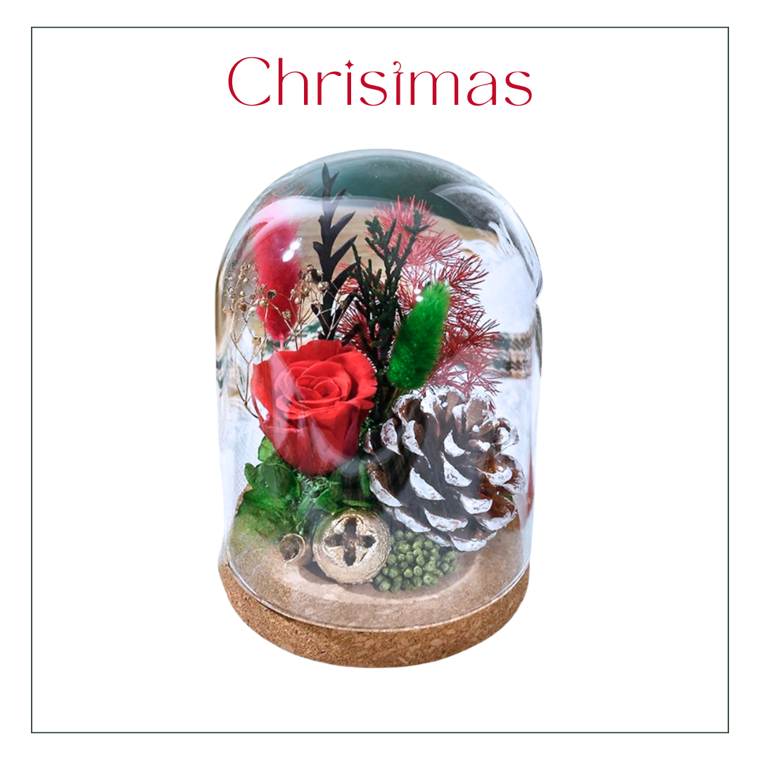 Night Light Glass Ball Everlasting Flower DIY Material Kit | Orange