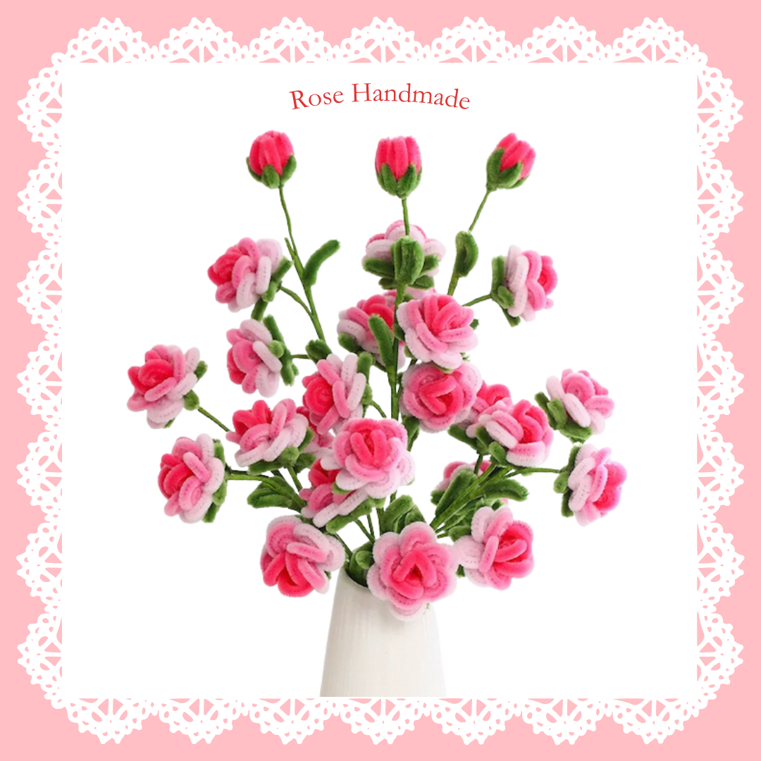 [不需要用熱溶膠製作] 扭扭棒|DIY材料包|漸變玫瑰花(多枝)