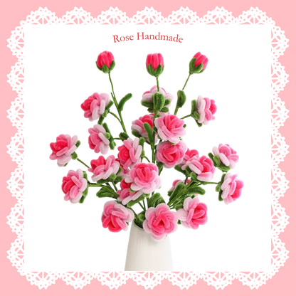 [不需要用熱溶膠製作] 扭扭棒|DIY材料包|漸變玫瑰花(多枝)