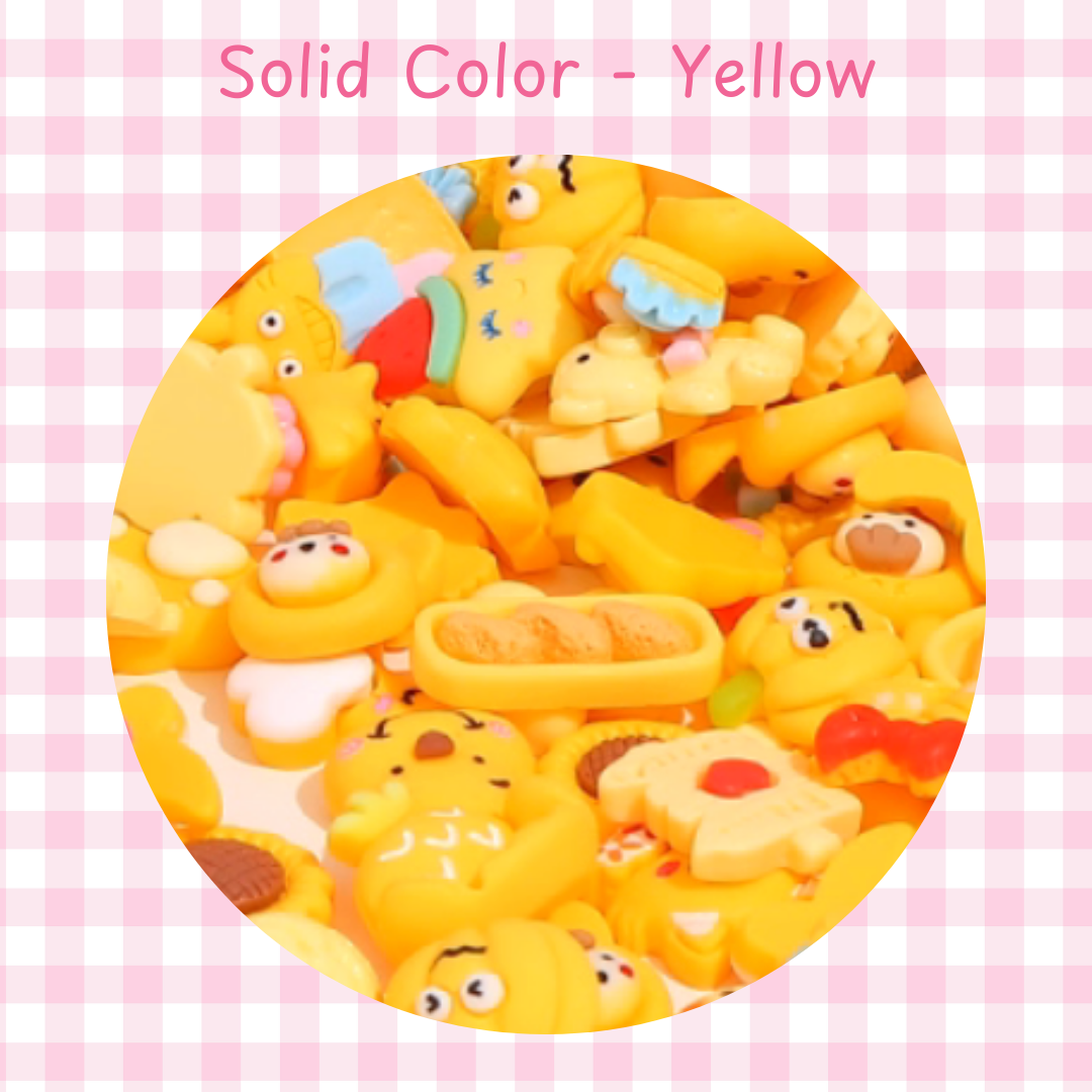 Ready-made cream glue resin doll small doll grain DIY accessories (multi-color series) (pink, yellow, white, purple and blue)