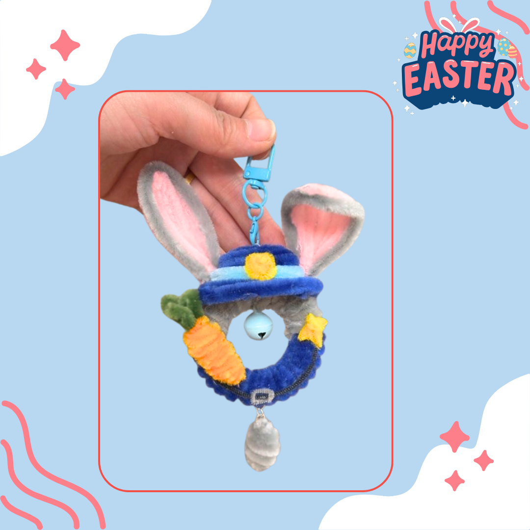 復活節扭扭棒毛絨甜甜圈小兔掛飾工作坊