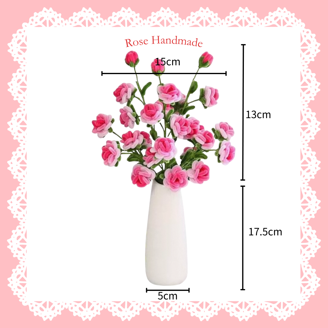 [不需要用熱溶膠製作] 扭扭棒|DIY材料包|漸變玫瑰花(多枝)