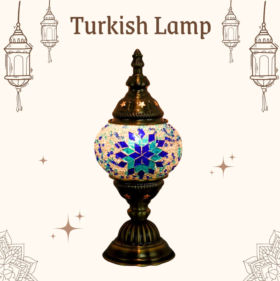 Turkish Mosaic Glass Lamp DIY Material Kit | Type B