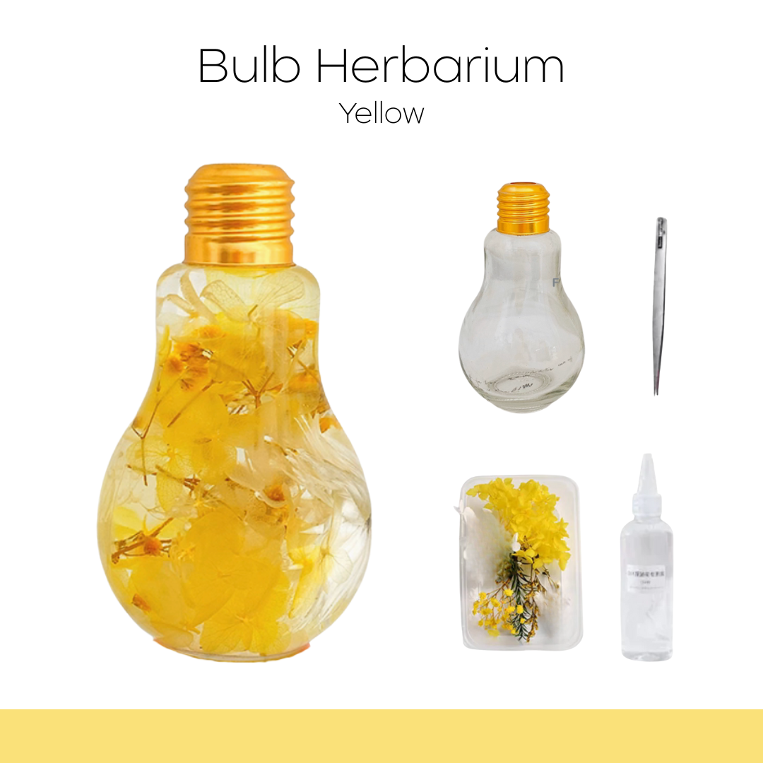 燈泡浮游花瓶DIY材料包|黃色