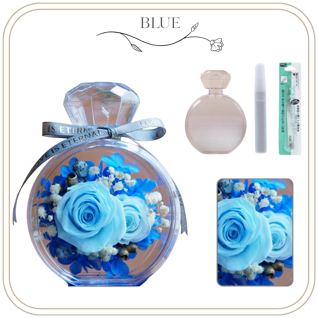 Night Light Glass Ball Everlasting Flower DIY Material Kit | Pink and Blue