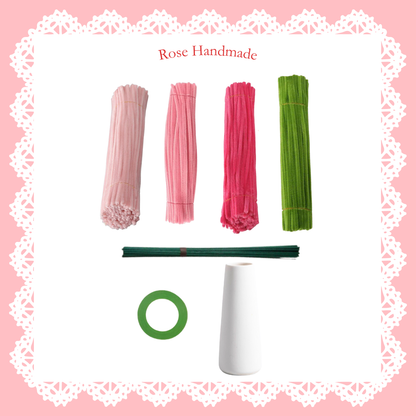 [不需要用熱溶膠製作] 扭扭棒|DIY材料包|漸變玫瑰花(多枝)