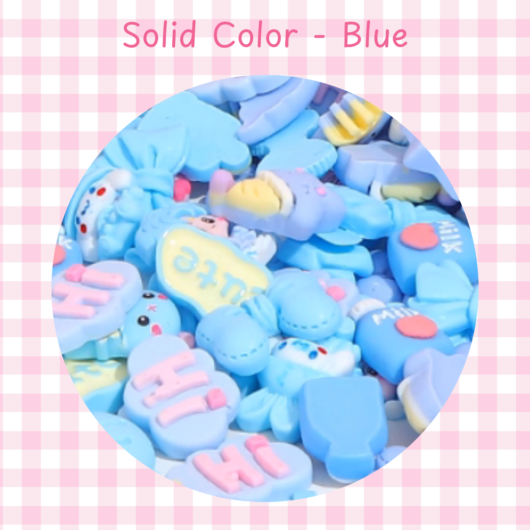 Ready-made cream glue resin doll small doll grain DIY accessories (multi-color series) (pink, yellow, white, purple and blue)