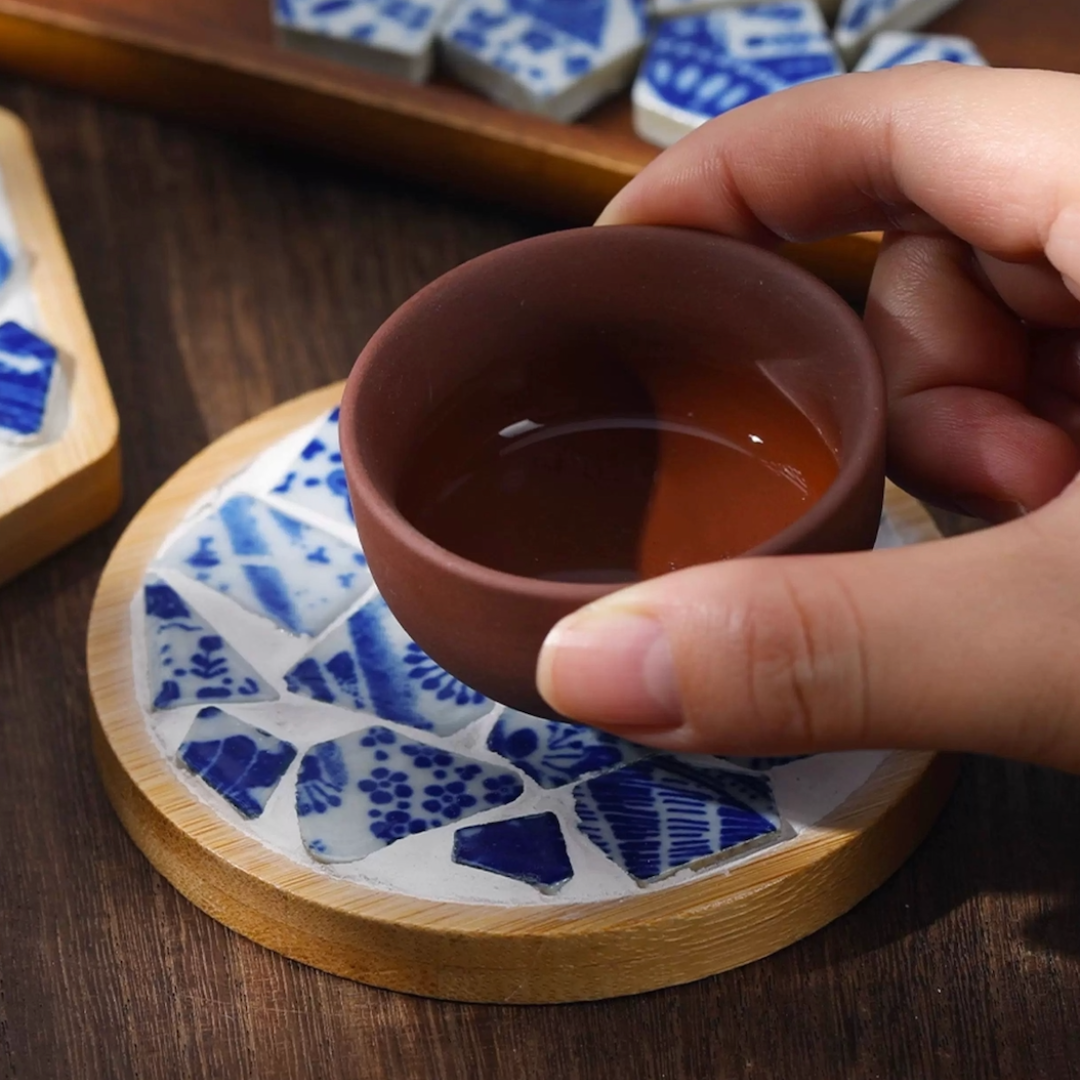 青花瓷杯墊DIY材料包|圓形