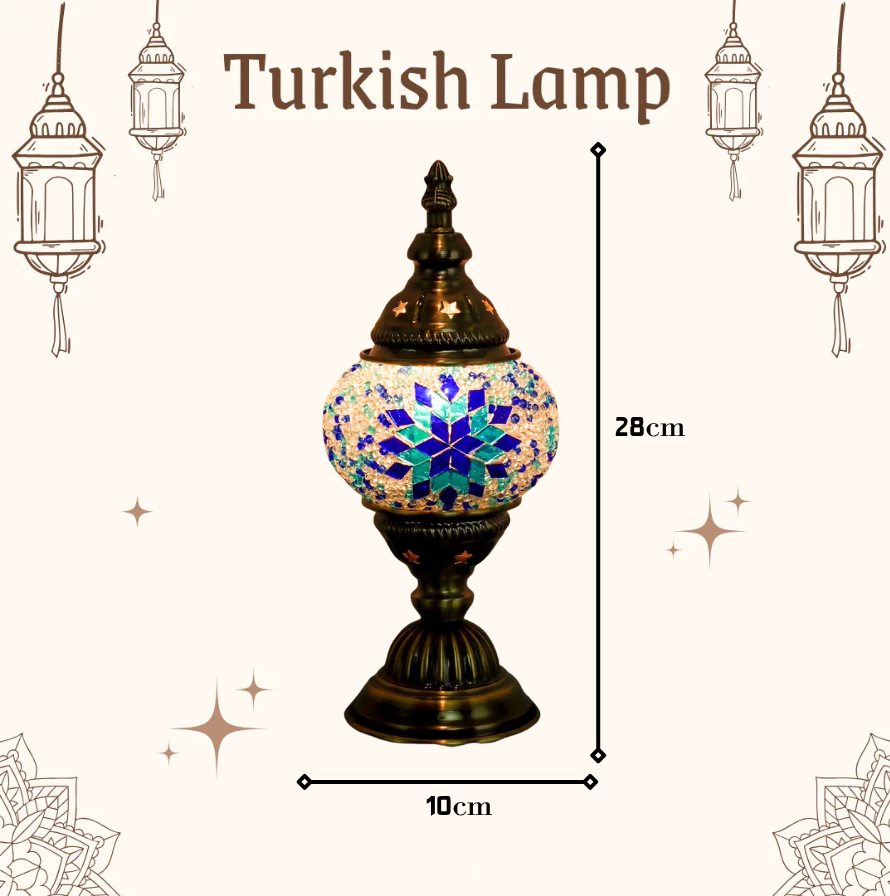Turkish Mosaic Glass Lamp DIY Material Kit | Type B