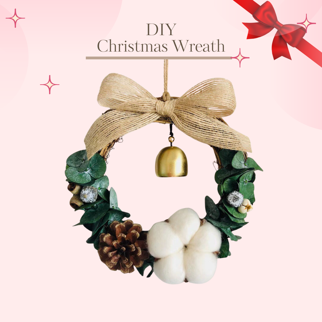 聖誕花環藤圈手作材料包|Christmas Wreath DIY|圓形花圈