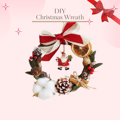 聖誕花環藤圈手作材料包|Christmas Wreath DIY|圓形花圈