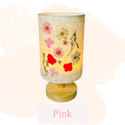 Retro Dried Flower Embossed Night Light Table Lamp Material Kit | Pink Series | Handmade DIY Material Kit | Children's Mother's Day Parent-Child Student Company Group Interest Class Simple DIY Handmade Workshop