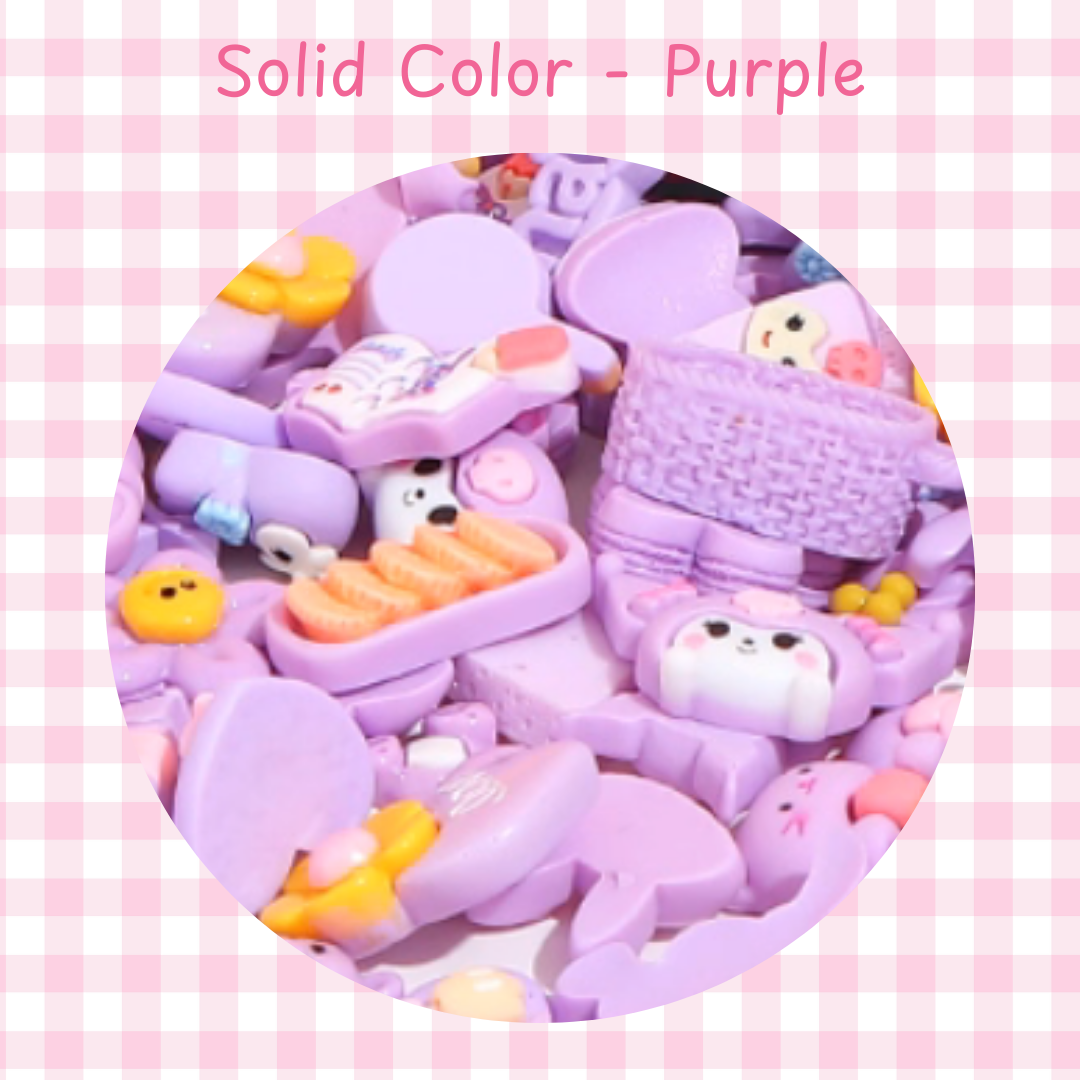 Ready-made cream glue resin doll small doll grain DIY accessories (multi-color series) (pink, yellow, white, purple and blue)