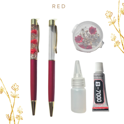 浮游花筆中性筆永生花DIY材料包