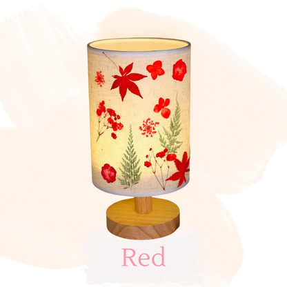 Retro Dried Flower Embossed Night Light Table Lamp Material Kit | Red Series | Handmade DIY Material Kit | Children's Mother's Day Parent-Child Student Company Group Interest Class Simple DIY Handmade Workshop