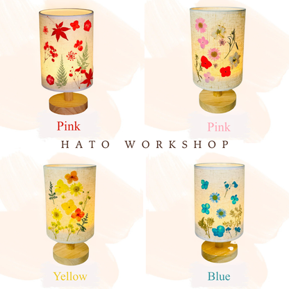 Retro Dried Flower Embossed Night Light Table Lamp Material Kit | Pink Series | Handmade DIY Material Kit | Children's Mother's Day Parent-Child Student Company Group Interest Class Simple DIY Handmade Workshop