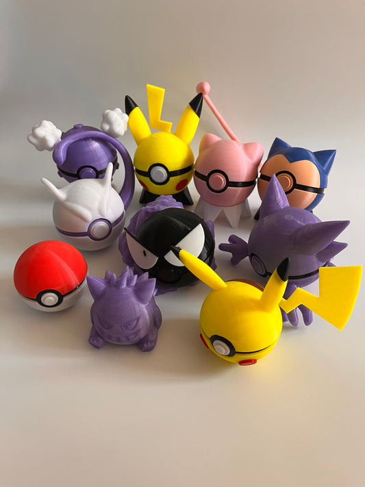 Pokemon 3D model 寵物小精靈3D打印模型|精靈球|自選10隻