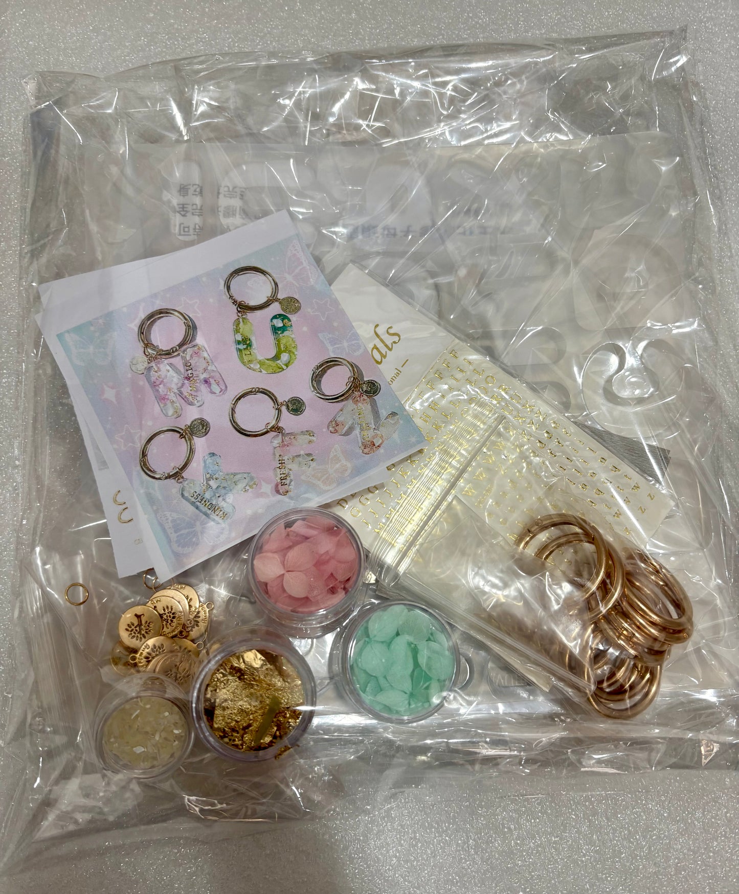 Preserved Flower Epoxy Letter Keychain DIY Set