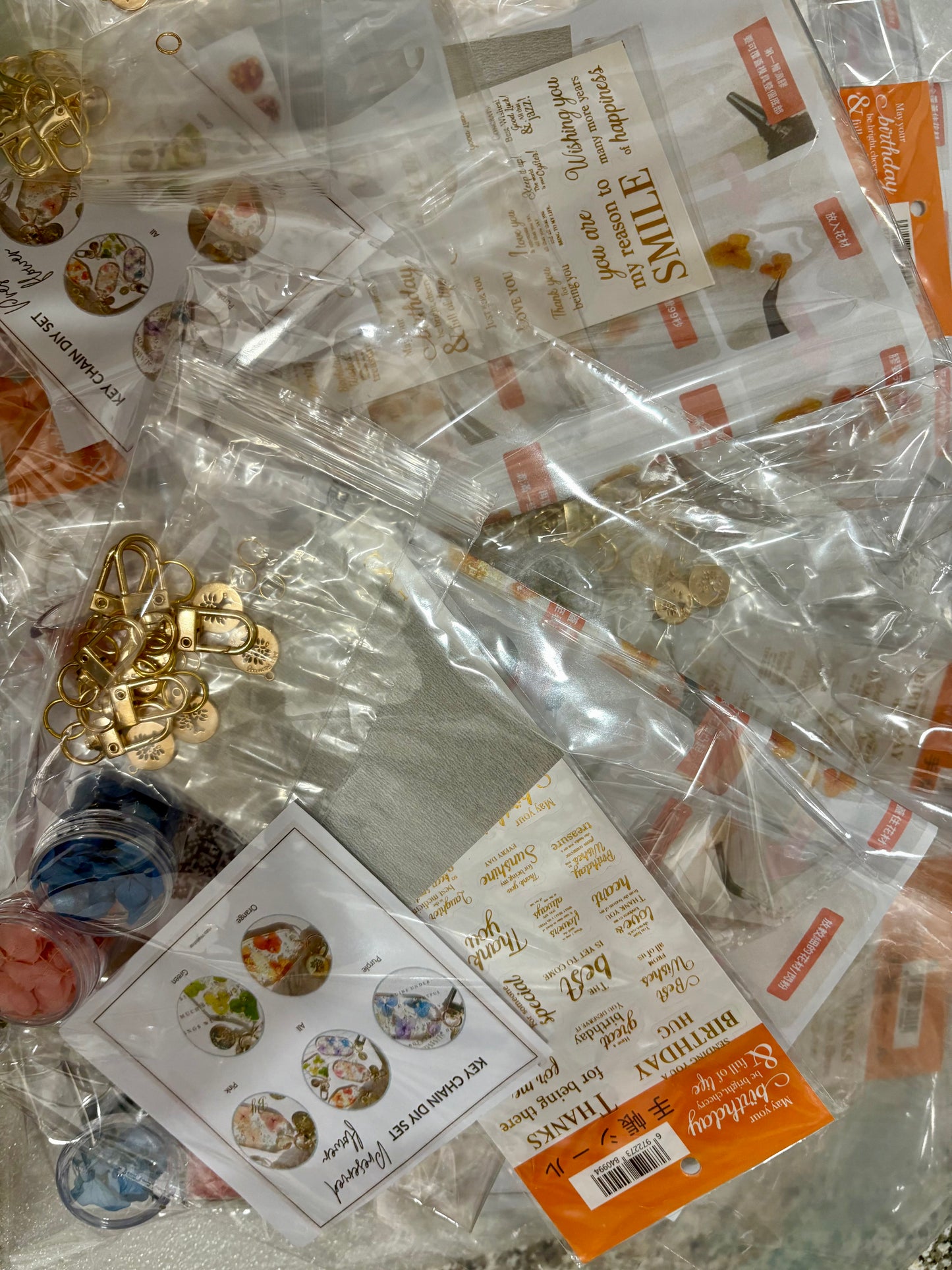 Preserved Flower Epoxy Letter Keychain DIY Set