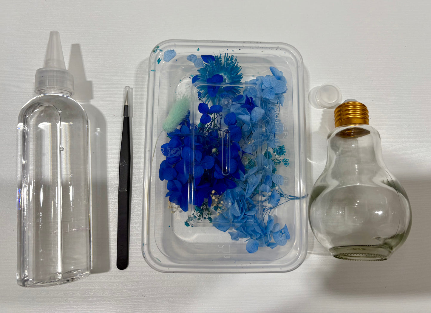 燈泡浮游花瓶DIY材料包|藍色