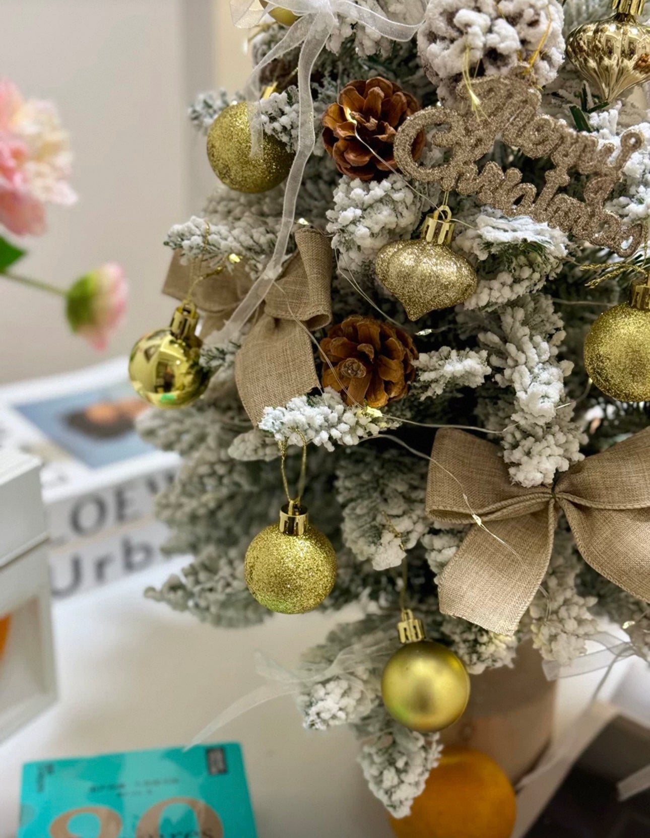 DIY聖誕樹|裝飾聖誕樹|下雪系列|高60cm|金色款|B款