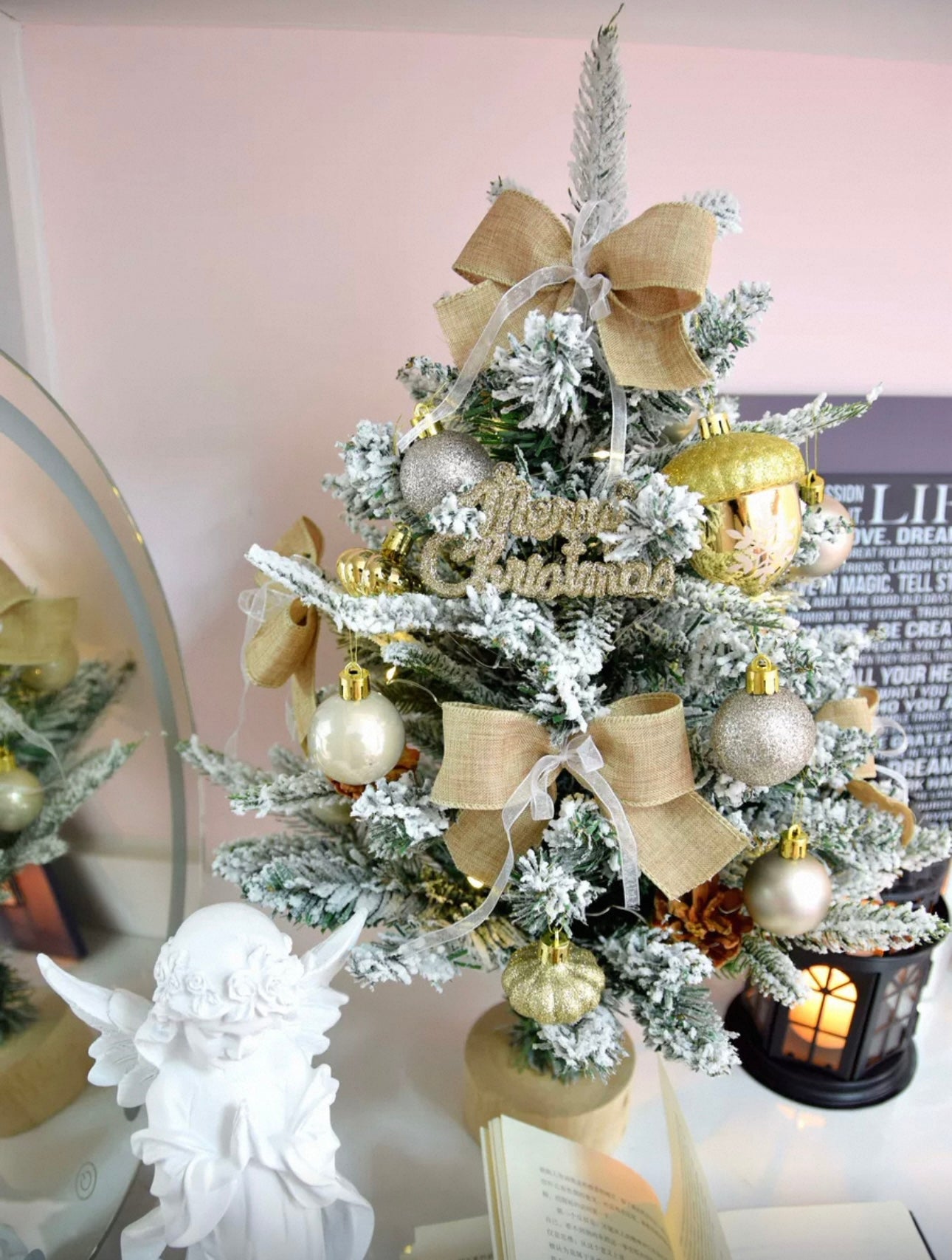 DIY聖誕樹|裝飾聖誕樹|下雪系列|高60cm|金色款|B款