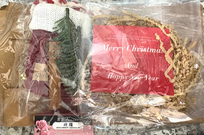 聖誕襪乾花香薰包|一套可做5隻聖誕襪|有禮盒+聖誕卡