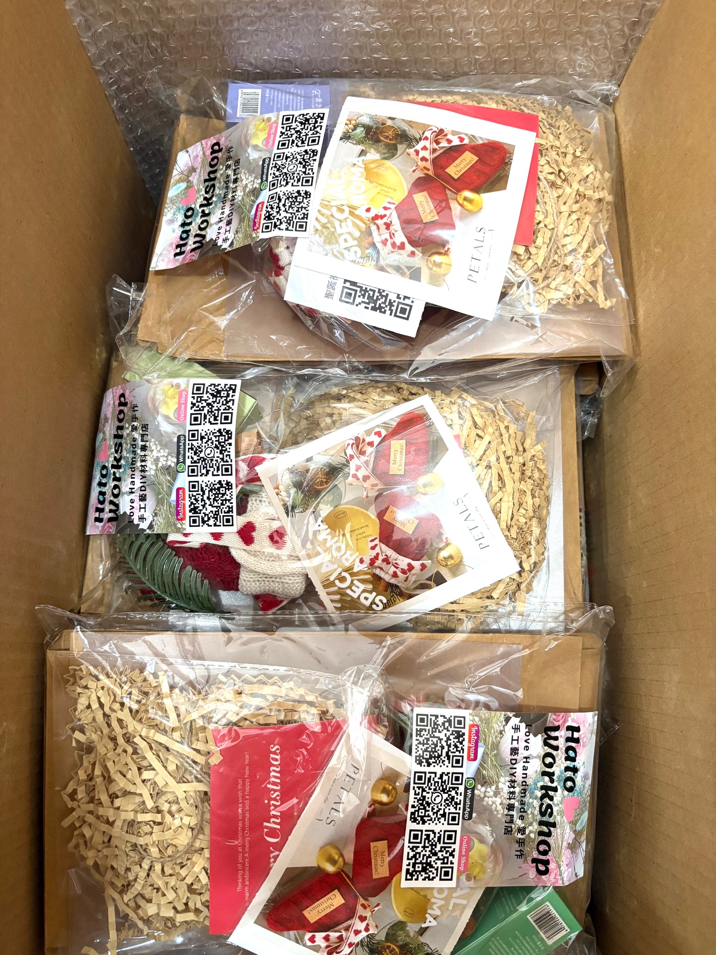 聖誕襪乾花香薰包|一套可做5隻聖誕襪|有禮盒+聖誕卡