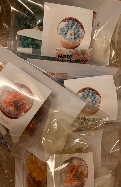 Night Light Glass Ball Everlasting Flower DIY Material Kit | Purple