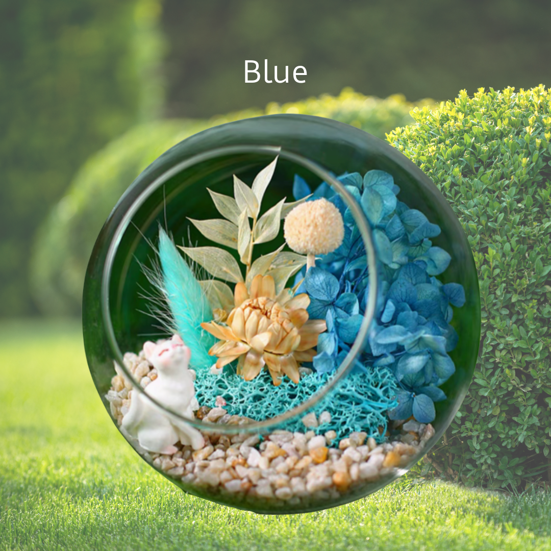 Night Light Glass Ball Everlasting Flower DIY Material Kit | Purple