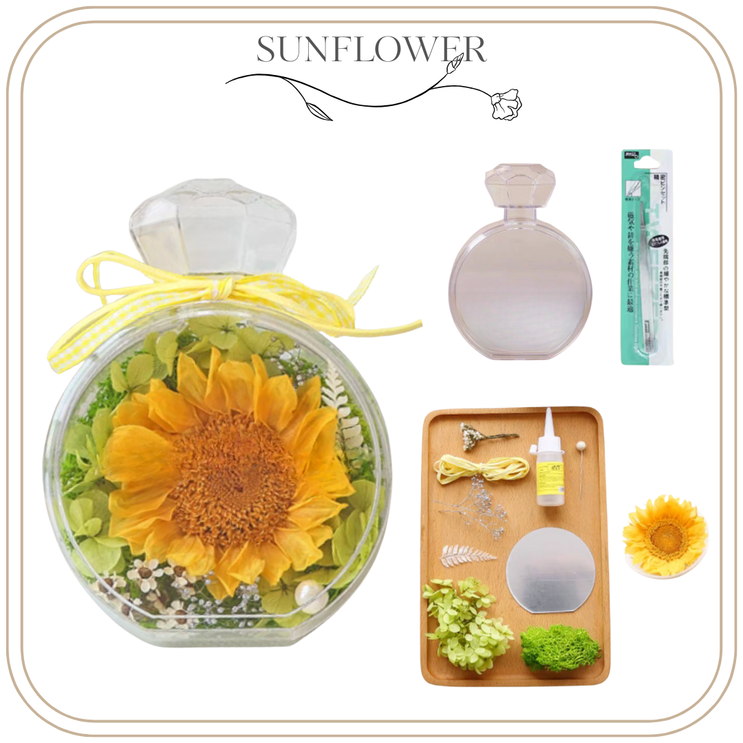 Night Light Glass Ball Everlasting Flower DIY Material Kit | Pink and Blue