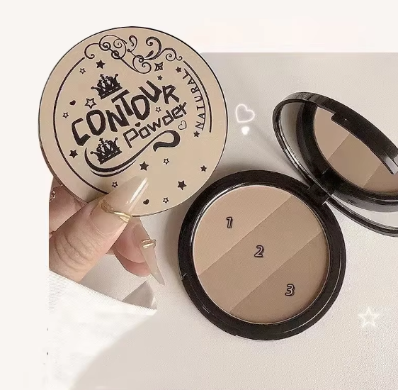 Gray Trimming Blush Palette | 3-Color Contour Set | Moisturizing Jelly |HomeHato