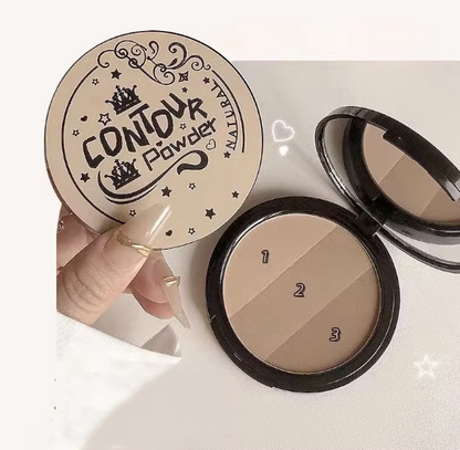 Gray Trimming Blush Palette | 3-Color Contour Set | Moisturizing Jelly |HomeHato