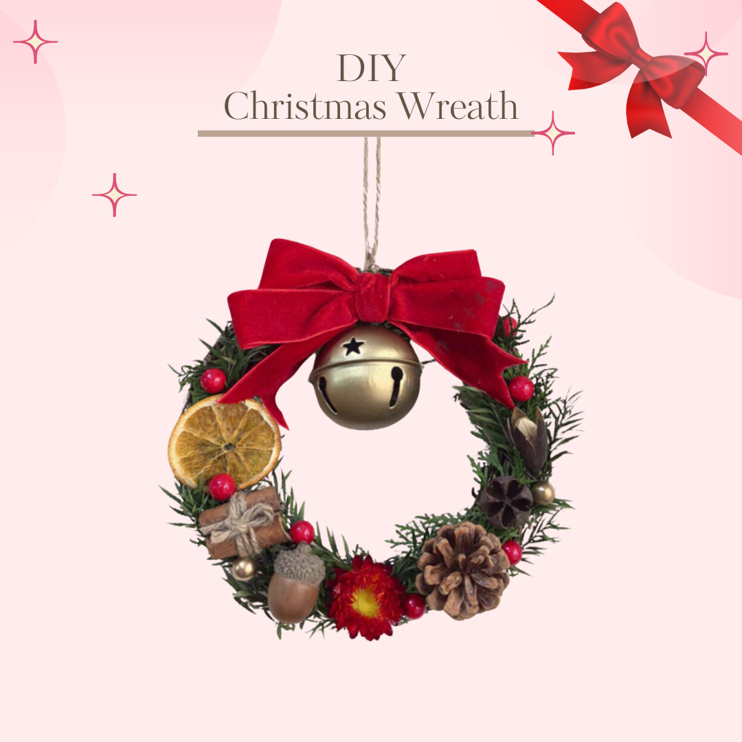 聖誕花環藤圈手作材料包|Christmas Wreath DIY|圓形花圈