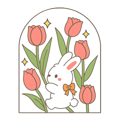 Plastic board night light | bunny tulip night light